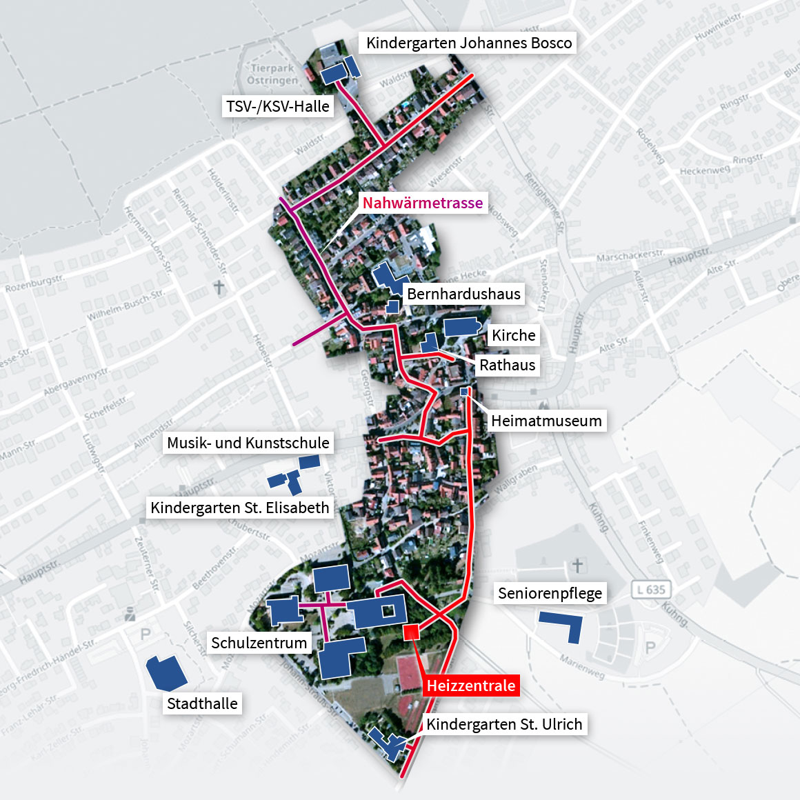Karte Projektgebiet 'Kernstadt Östringen'